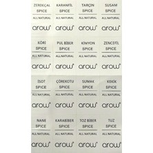Arow Baharatlık Bambu Kapak Etiketli 12 Li TR-6030