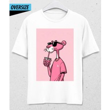 Hena Pink Panther Yaz Özel T-Shirt Beyaz