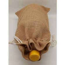 İstanbul Sandalet 1 Adet 10X22 cm 0,25 Litre Doğal Jut Jüt  Zeytinyağı Sos Sirke Şarap Kozmetik Sıvı Sabun, Yuzey Temizleyici Şişe Torbası Ambalajı Istanbul Sandalet
