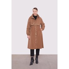 Lêvi D'or Kahve Rüzgarlık Detaylı Trençkot