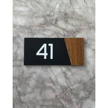 Kemer Serisi Siyah Mat Pleksi Ahşap Detay Kapı Numarası