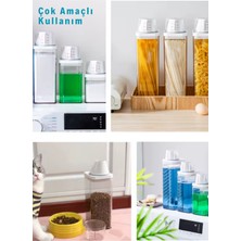Grimor Life 4 Lü Sızdırmaz Depolama Sıvı Toz Deterjan Erzak Saklama Kutusu- Banyo Organizeri 1100 ML 1800 ML 2300 ML 2800 ML