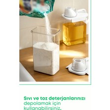 Grimor Life 3 Adet Sızdırmaz Depolama Sıvı Toz Deterjan Erzak Saklama Kutusu- Ölçekli Deterjan Kutusu 2800 ml