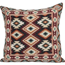 Belıeve Drogan Kilim Jakarlı Dokuma Goblen  Dekoratif Şönilli  Kırlent 45*45