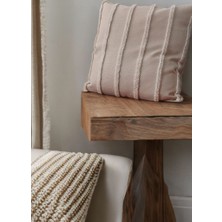 Nakışlı Kırlent Kılıfı Çizgi Nakış Klasik Model Çift Taraf  ( 40 x 40 cm ) 1'lı Kalite Kumaşı