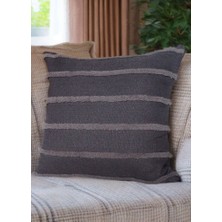 Nakışlı Kırlent Kılıfı Çizgi Nakış Klasik Model Çift Taraf  ( 40 x 40 cm ) 1'lı Kalite Kumaşı