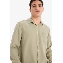 DeFacto Regular Fit Basic Akışkan Kumaş Uzun Kollu Gömlek B2907AX25SP