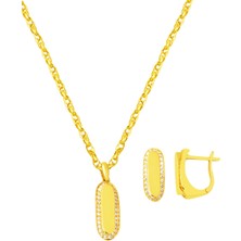 Düz Parlak Ikili Spor Altın Set 14 Ayar