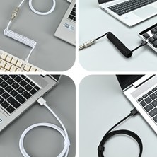 Silabor Coiled Kablo, Sarmal Kablo, Mekanik Klavye Kablosu, Type C USB Kablo [oyuncu Klavyesi Kablosu]