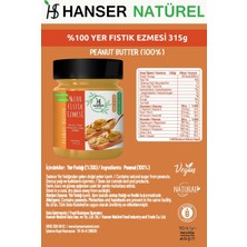 Hanser Natürel %100 Yer Fıstığı Ezmesi 315g Şekersiz, Katkısız, Taze Çekim