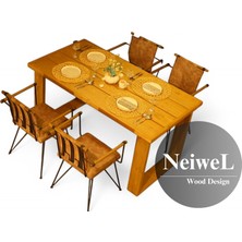 Neiwel Garden Avex Doğal Ahşap Bahçe Yemek MASASI-70-100