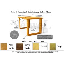 Neiwel Garden Avex Doğal Ahşap Bahçe Yemek MASASI-70-100