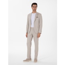 Cacharel Erkek Bej Slim Fit Dokulu Takım Elbise 50307680-VR011