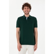U.S. Polo Assn. Erkek Regular Fit Polo Yaka Koyu Yeşil Basic Tişört 50298031-VR079