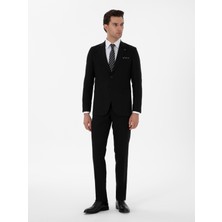 Cacharel Erkek Siyah Slim Fit Keten Karışımlı Takım Elbise 50306955-VR046