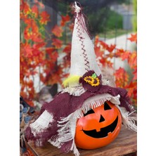 Mady Aksesuar Halloween Sevimli Su Kabağı Cadılar Bayramı Iskandinav Jüt Şapka Parti Dekoru 45 cm