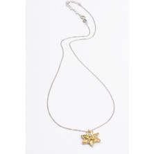 Jewelmim Sarı Renkli Taşlı Lotus Çiçeği Gümüş Kolye 18 Ayar Beyaz Altın Kaplama Lotus Çiçeği Kolyesi 925 Ayar Gümüş Kadın Kolye | Bayan Zirkon Taşlı Lotus Kamelya Çiçeği Kadın Gümüş Kolye