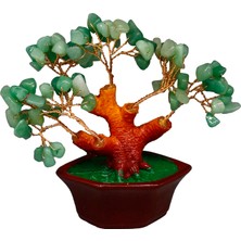 Yeşim Doğal Taş Bonsai Ağacı - Dekoratif Şans ve Bereket Ağacı