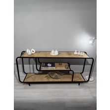 Modern Design Siyah Metal Tv Ünitesi - Tv Sehpası - Dekoratif Tv Ünitesi