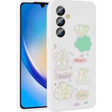 Zore Galaxy A23 4g Kılıf Kabartma Figürlü Parlak Toys Silikon Kapak-Beyaz