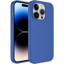 Zore Apple iPhone 11 Pro Max Kılıf Magsafe Wireless Şarj Özellikli Pastel Renk Silikon Plas Kapak-Mavi