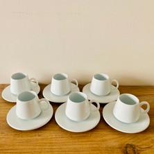Nokta Porselen Türk Kahvesi Fincan Takımı 12 Parça Set  6 Kişilik Elit Serisi