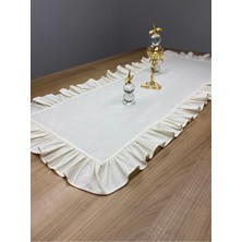 Teknotrust Pamuklu Ham Keten Fırfırlı Runner 40 x 140  cm