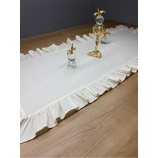 Teknotrust Pamuklu Ham Keten Fırfırlı Runner 40 x 140  cm