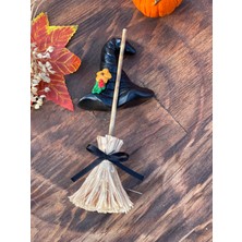 Mady Aksesuar Halloween Cadılar Bayramı Mini Cadı Çalı Süpürgesi Magnet