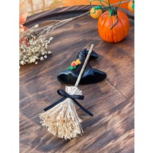 Mady Aksesuar Halloween Cadılar Bayramı Mini Cadı Çalı Süpürgesi Magnet