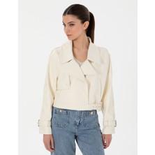 Pierre Cardin Kadın Ekru Crop Top Mont 50306840-VR019