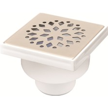 GGAMA Gama 10x10 Kare Yer Süzgeci Alttan Çıkışlı 50'lik Gider