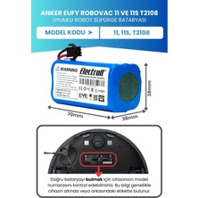 Electroll Eufy Robovac 11 Ve 11s T2108 Batarya (ORJİNAL KAPASİTE) 2.600mah Pil Robot Süpürge Batarya Değişimi