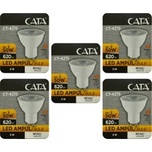 Avarson (5 adet) Cata 8W (50W) 6500K (Beyaz Işık) GU10 DUYLU LED Spot Ampul
