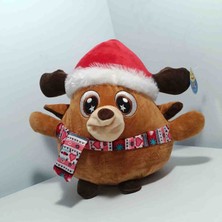Biomein Noel Baba Şapkalı Peluş Geyik 28cm