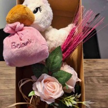 Biomein Hoşgeldin Bebek Leylek Peluş Set Pembe