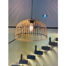 Mady Aksesuar Bambu Avize 40  cm  -Iskandinac Bohem ,özel Tasarım Aydınlatma-Salon,mutfak.ofis