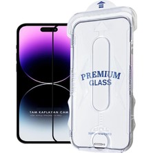 Evax (Magıcbox Tam) iPhone 14 Pro Uyumlu Kolay Kurulum Aparatlı Magic Box Tam Kaplayan Cam Ekran Koruyucu