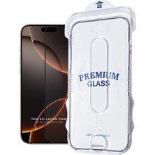 Evax (Magıcbox Tam) iPhone 16 Pro Uyumlu Kolay Kurulum Aparatlı Magic Box Tam Kaplayan Cam Ekran Koruyucu