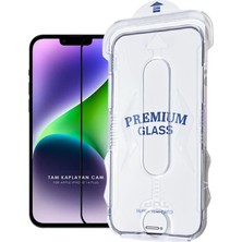 Evax (Magıcbox Tam) iPhone 14 Plus Uyumlu Kolay Kurulum Aparatlı Magic Tam Kaplayan Cam Ekran Koruyucu