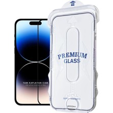 Evax (Magıcbox Tam) iPhone 15 Pro Uyumlu Kolay Kurulum Aparatlı Magic Box Tam Kaplayan Cam Ekran Koruyucu