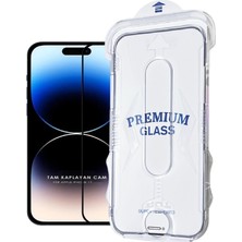 Evax (Magıcbox Tam) iPhone 15 Uyumlu Kolay Kurulum Aparatlı Magic Box Tam Kaplayan Cam Ekran Koruyucu