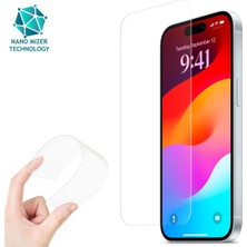 Evax (Esnek Nano Cam) iPhone 15 Uyumlu Ultra Ince Darbe Korumalı Esnek Nano Mizer Ekran Koruyucu
