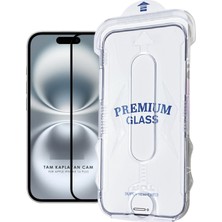 Evax (Magıcbox Tam) iPhone 16 Plus Uyumlu Kolay Kurulum Aparatlı Magic Tam Kaplayan Cam Ekran Koruyucu