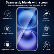 Evax (2 Cam + 1 Kılıf) iPhone 16 Uyumlu 1 Şeffaf Silikon Kılıf + 2 Cam Ekran Koruyucu