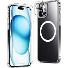 Evax (3'ü 1 Arada) iPhone 14 Plus Uyumlu 1 Magsafe Kılıf + 1 Ekran Koruyucu + 1 Kamera Lens Koruyucu