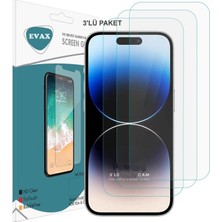 Evax 3'lü Paket iPhone 14 Pro Uyumlu Temperli Hd+ Cam Ekran Koruyucu (3'lü Paket)