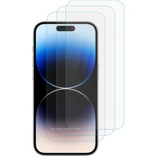 Evax 3'lü Paket iPhone 14 Pro Uyumlu Temperli Hd+ Cam Ekran Koruyucu (3'lü Paket)