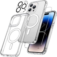 Evax (3'ü 1 Arada) iPhone 15 Pro Max Uyumlu 1 Magsafe Kılıf + 1 Ekran Koruyucu + 1 Kamera Lens Koruyucu