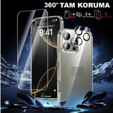 Evax (5'i 1 Arada) iPhone 16 Pro Uyumlu 1 Şeffaf Kılıf + 2 Ekran Koruyucu + 2 Kamera Lens Koruyucu